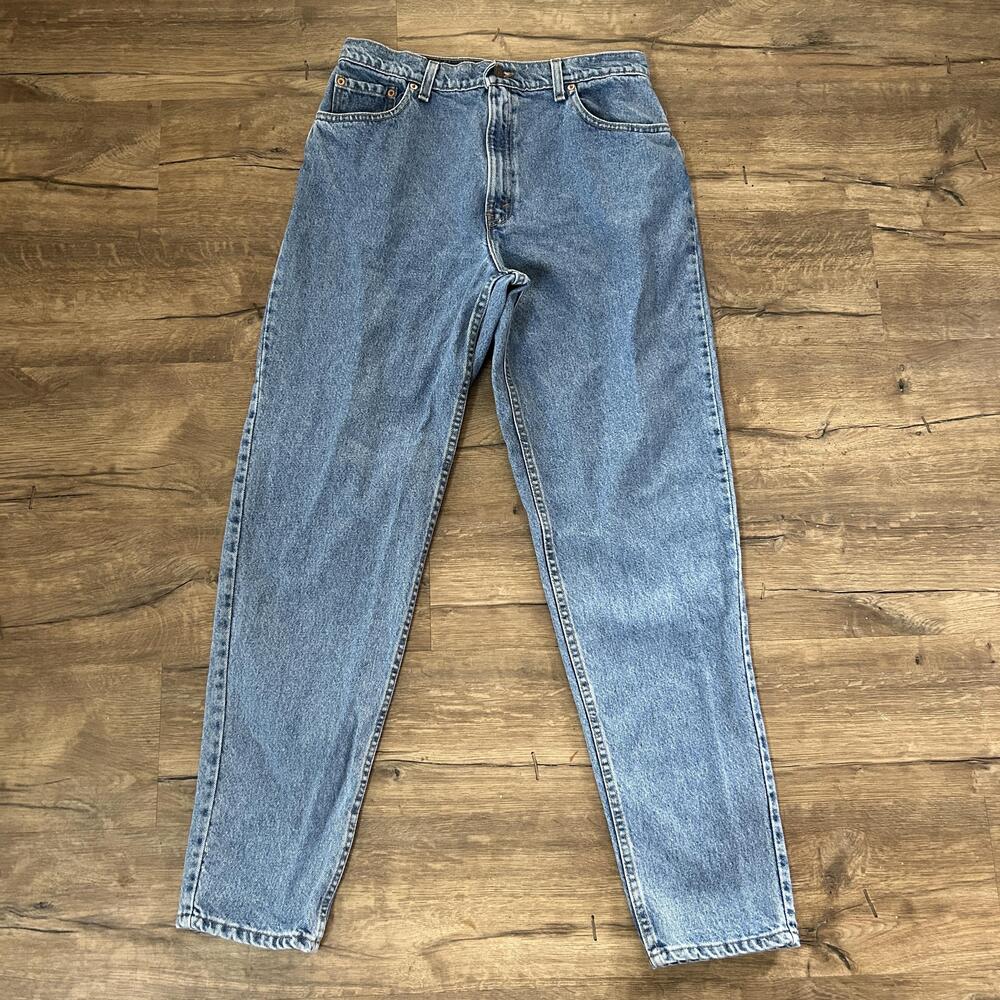 Levi's 551 Jeans Womens 14 Long Blue Relaxed Fit Tapered Leg High Rise Denim